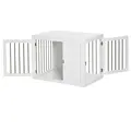 PawHut 2-in-1 Dog Cage and Side Table, with Two Lockable Doors, for Medium Dogs - White - 8