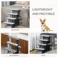 PawHut 4-step Pet Stairs with Scratching Posts, Platforms, Toy Ball, Grey - 7