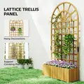 Outsunny Wooden Raised Planter with Trellis, Raised Bed for Garden with Lattice and Drainage Holes for Climbing Plants - 4