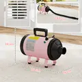 PawHut 2200W Dog Hair Dryer with Adjustable Temperature & Velocity, 3 Different Nozzles, Pink - 3