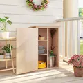 Outsunny Wooden Small Shed, Garden Storage Shed with Shelves and Bolt Latch, 75L x 56W x115H cm, Natural - 7