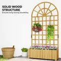 Outsunny Wooden Raised Planter with Trellis, Raised Bed for Garden with Lattice and Drainage Holes for Climbing Plants - 7