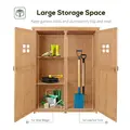 Outsunny Wooden Garden Shed with Two Windows, Tool Storage Cabinet, Outdoor Double Door Organizer 127.5L x 50W x 164H cm, Natural - 5
