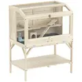 PawHut 2 Tier Wooden Hamster Cage with Shelf and Openable Top - 1
