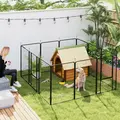 PawHut 12-Panel Solid Dog Playpen with Doors, for Large Dogs, 100cm Tall, Black - 2