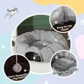 PawHut 2 in 1 Cat Tunnel with Bed, Cat Play Tunnel with Ball & Peek Hole for Indoor Cats, Grey - 7