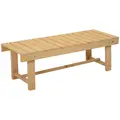 Outsunny Wooden Garden Benches, 2 Seater Outdoor Benches, Fir Wood Backless Patio Loveseat with Slatted Seat for Park, 110 x 38 x 35 cm, 5 Pieces, Natural Wood Finish - 1