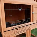 PawHut 2 Tier Rabbit Hutch Guinea Pig Hutch Ferret Cage with Ramp Slide Out Tray for Indoor Outdoor 100.5 x 55 x 101 cm - 5