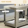 PawHut 2-in-1 Dog Cage & Side Table, with Two Doors, Cushion, for Large Dogs - 6