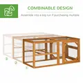 PawHut 2 Piece Wooden Chicken Coop and Run Set, Poultry Run Cage with Nesting Box, Slide-Out Tray, for 4-8 Chickens, Yellow - 8