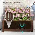 Outsunny Wooden Planter with Trellis, Freestanding Raised Bed for Garden with Lattice, Outdoor Planter Box for Climbing Plants, Vines, Flowers, 76 x 36 x 170 cm, Dark Brown - 6