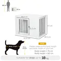 PawHut 2-in-1 Dog Cage and Side Table, with Two Lockable Doors, for Medium Dogs - White - 3