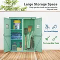 Outsunny Wooden Garden Shed with Two Windows, Tool Storage Cabinet, Outdoor Double Door organiser 127.5L x 50W x 164H cm, Green - 4