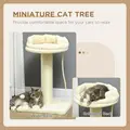 PawHut Cat Tree, with Sisal Wrapped Scratching Post - Cream - 4