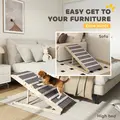 PawHut Dog Ramp for Couch, Adjustable Folding Pet Ramp, 4 Adjustable Height Dog Climbing Ladder, 35/43/47/50 cm Height - 4