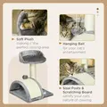 PawHut Cat Tree, Kitten Scratcher Activity Centre, with Sisal Scratching Post, Toy Ball - Grey - 5