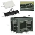 PawHut 69cm Pet Carrier, with Cushion, for Miniature and Small Dogs - Grey - 3