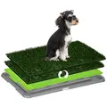 PawHut Artificial Grass Dog Toilet with Tray for Potty Training Indoor Outdoor, 2 Packs, 67 x 41cm - 1