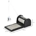 PawHut Cat Scratcher, Sisal Cat Scratching Board Mat Pad with Roller, Feather Toy, 44 x 24 x 16 cm, Grey - 3