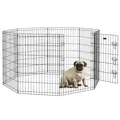 PawHut 8 Panel DIY Dog Pen with Door, for Dogs, Small Animals, Indoor/Outdoor Use, 91cm High - 1