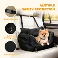 PawHut Dog Car Seat for Small Dogs with Fixed Buckle, Safety Leash, Washable Cover, 58 x 45 x 28 cm, Black - 4