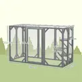 PawHut 71" Outdoor Wooden Cat House with Three Platforms, Large Door, Water-Resistant Roof, for Multiple Cats, Grey - 3