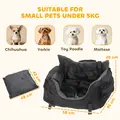 PawHut Dog Car Seat for Small Dogs with Fixed Buckle, Safety Leash, Washable Cover, 58 x 45 x 28 cm, Black - 3
