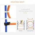 PawHut Dog Agility Training Equipment with Weave Poles, Jump Ring, Pause Box, Adjustable Hurdle, Carry Bag, Orange - 4