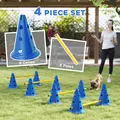 PawHut Dog Agility Equipment Set of Eight Cones, Eight Poles w/ Carry Bag, Four-Piece Adjustable Height Jumping Obstacles Blue - 4