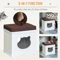 PawHut Cat House Bed Cat Scratching Cube for Small Cat Pet Furniture with Removable Scratching Pad and Soft Cushion White - 4