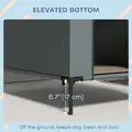 PawHut Dog House Outdoor Elevated Dog Bed with Removable Cover, Mesh Windows, Storage Bag, for S and M-Sized Dogs, Grey - 7