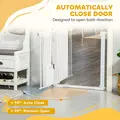 PawHut Dog Gate with Cat Flap Pet Safety Gate Barrier, Stair Pressure Fit, Auto Close, Double Locking, for Doorways, Hallways, 75-103 cm White - 5