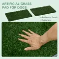 PawHut Artificial Grass Dog Toilet with Tray for Potty Training Indoor Outdoor, 2 Packs, 67 x 41cm - 4