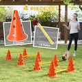 PawHut Dog Agility Equipment Set of Eight Cones, Eight Poles w/ Carry Bag, Four-Piece Adjustable Height Jumping Obstacles - 4