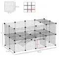 PawHut DIY Pet Playpen Metal Wire Fence Indoor Outdoor Rabbit Small Animals Cage 36 Panel Enclosure Black - 3