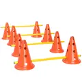 PawHut Dog Agility Equipment Set of Eight Cones, Eight Poles w/ Carry Bag, Four-Piece Adjustable Height Jumping Obstacles - 1