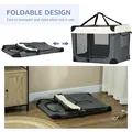 PawHut 91cm Foldable Pet Carrier, with Cushion, for Large Dogs and Cats - Grey - 6