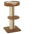 PawHut 91cm Cat Tree, Cat Tower with Scratching Post, Bed, Perch, Removable Cushion for Indoor Kittens, Brown - 1