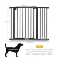 PawHut Adjustable Safety Gate w/ One Extensions, Four Adjustable Screws, Black - 3