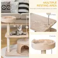 PawHut Cat Tree for Indoor Cats with Scratching Post Climbing Tower Kitty Activity Centre Condo Perch Jumping Platforms Beige 60L x 40W x 81H cm - 5