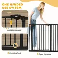 PawHut Adjustable Safety Gate w/ One Extensions, Four Adjustable Screws, Black - 6