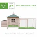 PawHut Chicken Coop Small Animal Pet Cage w/ Nesting Box Outdoor Run Backyard Wooden - 4