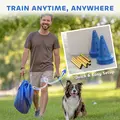 PawHut Dog Agility Equipment Set of Eight Cones, Eight Poles w/ Carry Bag, Four-Piece Adjustable Height Jumping Obstacles Blue - 7