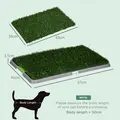 PawHut Artificial Grass Dog Toilet with Tray for Potty Training Indoor Outdoor, 2 Packs, 67 x 41cm - 3