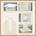 PawHut 81cm Cat Scratcher, Vertical Full Scratcher w/ Natural Sisal Rope, Hanging Ball, Soft Plush - White - 5
