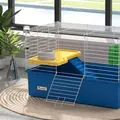 PawHut Chinchillas Small Rabbit Guinea Pig Small Animal Cage, Pet Playhouse, with Platform, Ramp, 71 x 46 x 47cm, Blue - 9