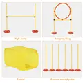 Pawhut Dog Agility Equipment Portable Pet Training Obstacle Set for Dogs 5 Pieces w/ Adjustable High Jumping Pole, Jumping Ring, Weave Poles, Tunnel - 4