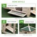 PawHut Chicken Coop Small Animal Pet Cage w/ Nesting Box Outdoor Run Backyard Wooden - 7