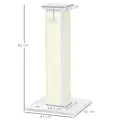 PawHut 81cm Cat Scratcher, Vertical Full Scratcher w/ Natural Sisal Rope, Hanging Ball, Soft Plush - White - 3