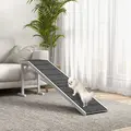 PawHut Pet Ramp for Dogs with Non-Slip Carpet and Top Platform - White & Grey - 2
